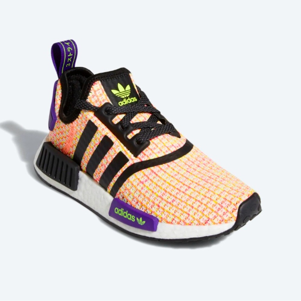 ADIDAS~ NMD R1 J Solar Yellow Pink Crystal White Black _ Size 4.5